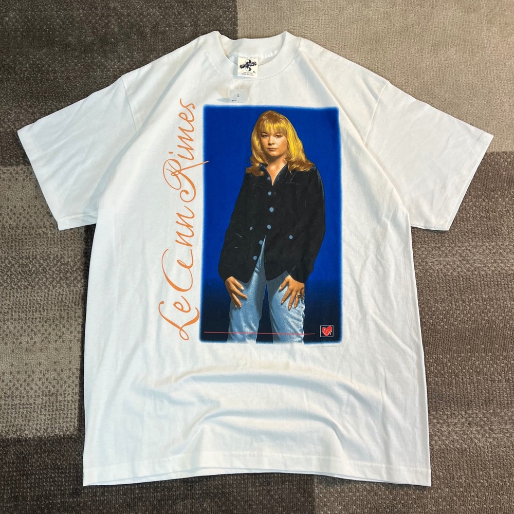 Vintage 1997 LeAnn Rimes Cronies Graphic T-Shirt Mens XL White Country Music Tee